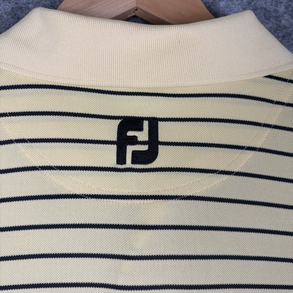 FOOTJOY FJ Golf Shirt Men's Size Medium Striped Yellow "Old Greenwood" - Picture 5 of 9